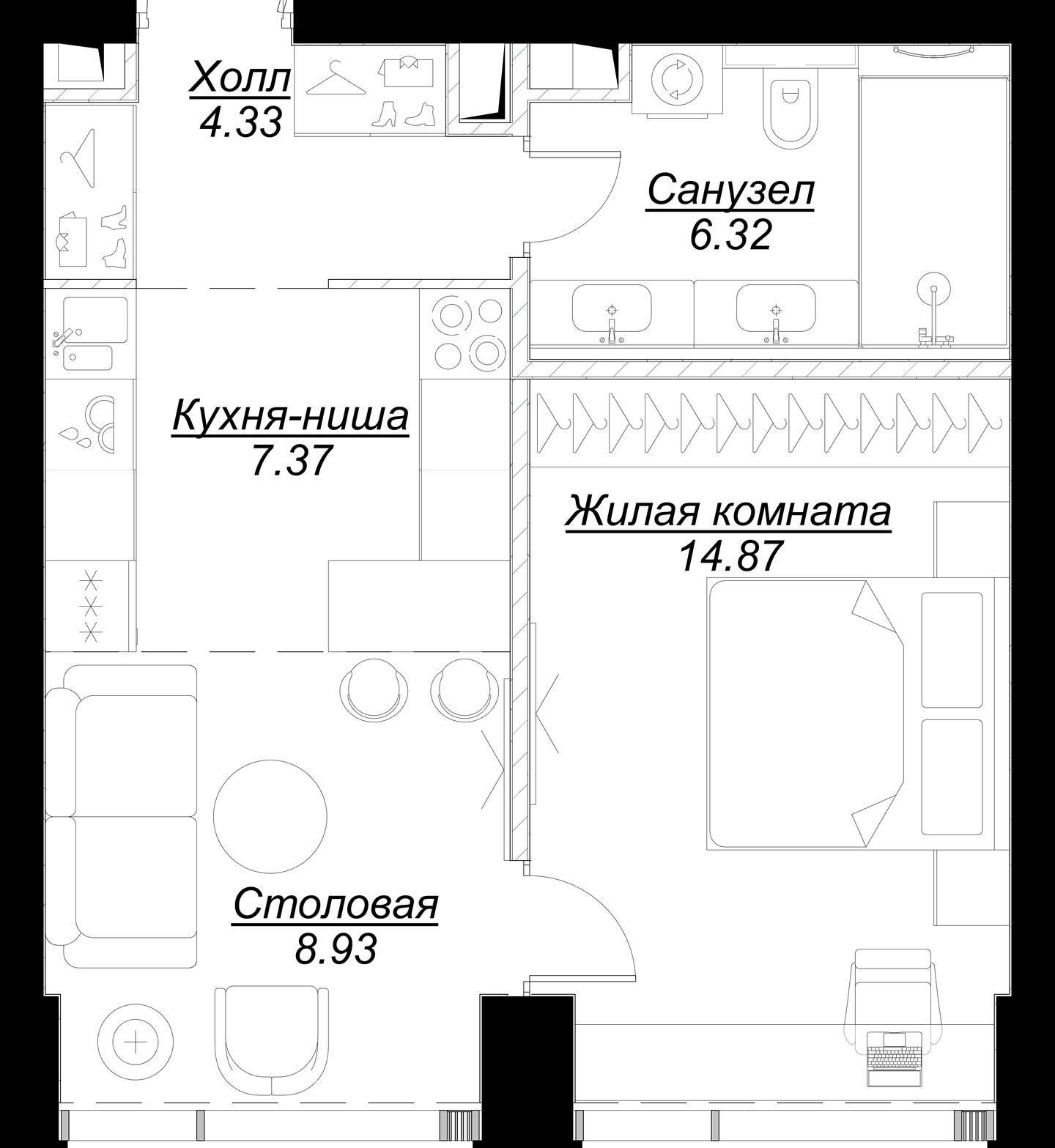 Планировка квартиры в ЖК "MOD (МОД)" - фотография 3