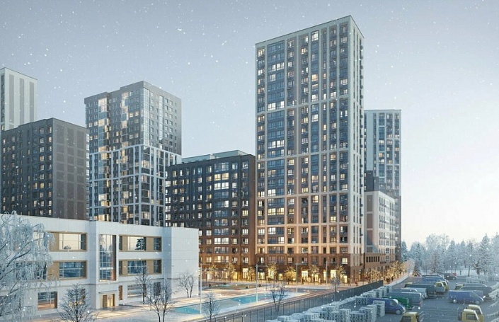 ГК ФСК начала облицовку фасадов во втором корпусе ЖК «1-й Саларьевский»